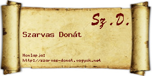 Szarvas Donát névjegykártya